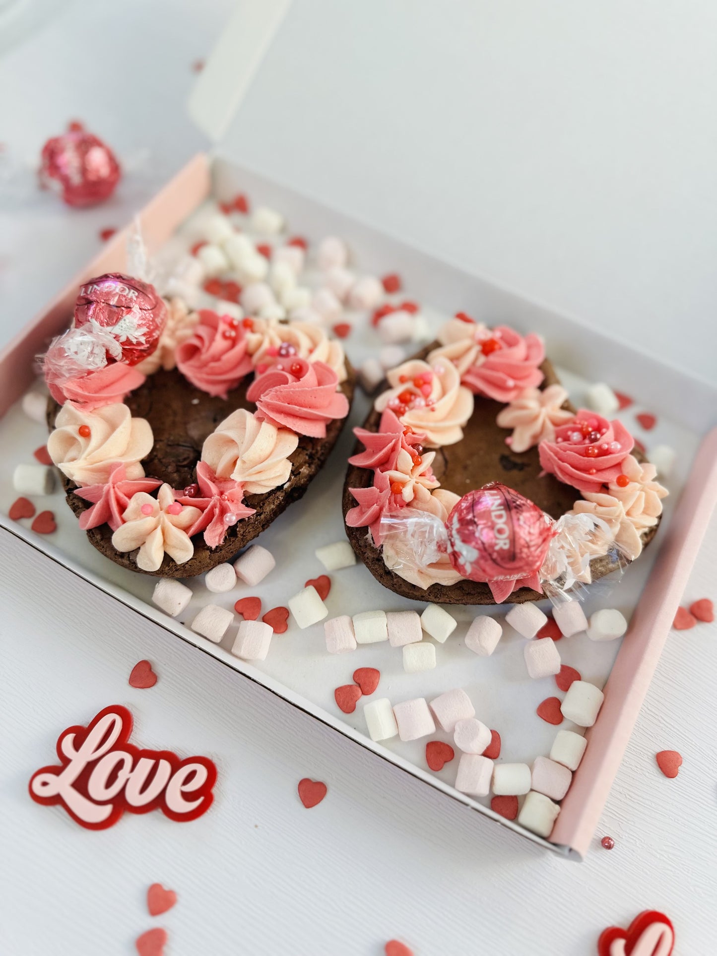 Valentines Heart Brownie Pair