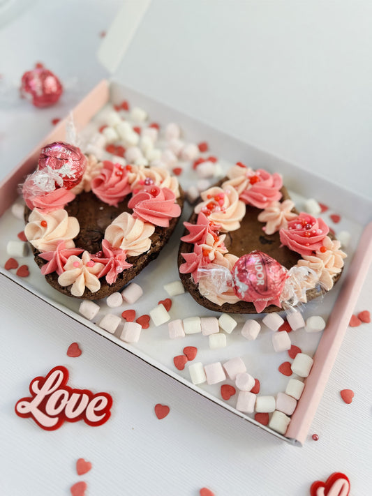 Valentines Heart Brownie Pair
