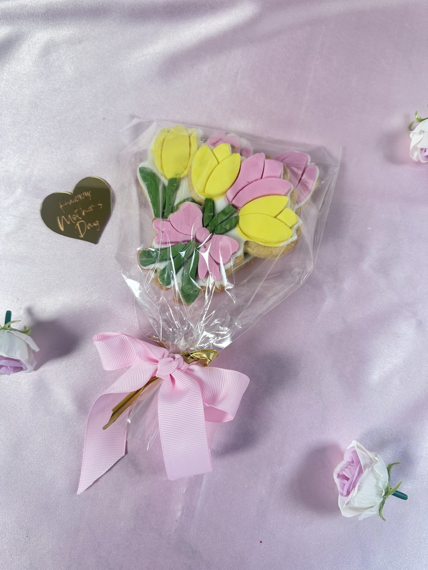Mother's Day shortbread biscuits in tulip design