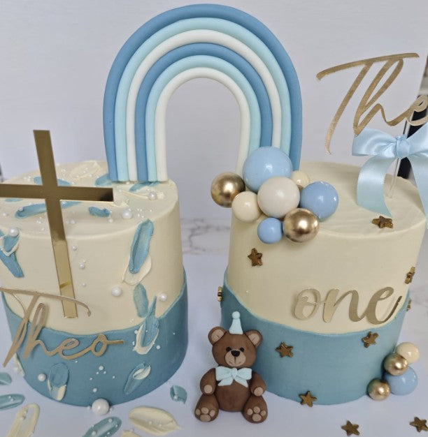 Double side by side cake  - Birthday and Christening