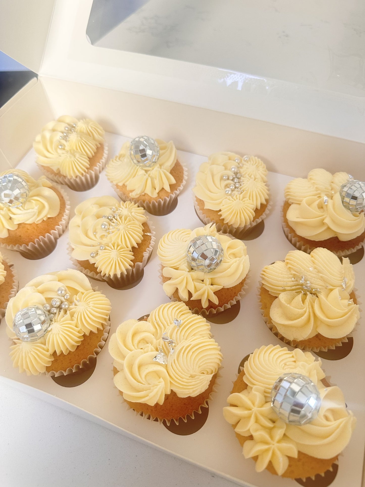 Disco ball cupcakes