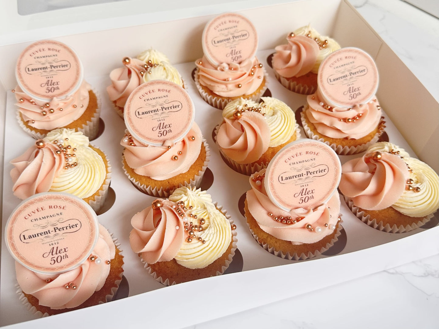 Personalised edible topper cupcakes