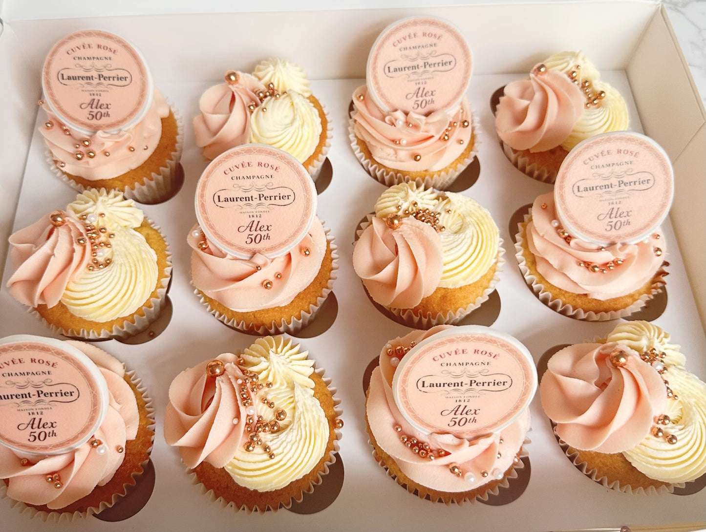 Personalised edible topper cupcakes